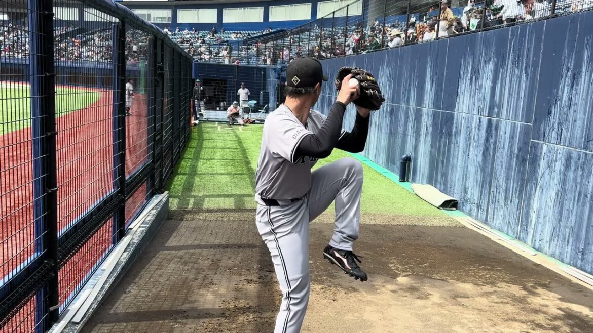 2024.4.11 直江大輔 試合前ブルペン投球
