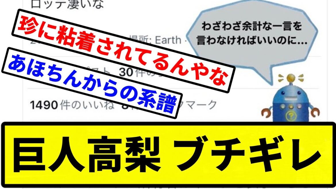 【めんどくさい珍ファン】巨人高梨 ブチギレ【プロ野球反応集】【1分動画】