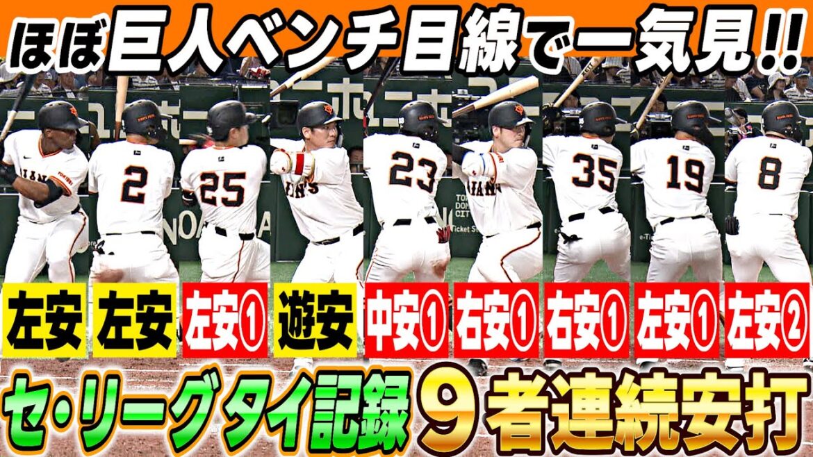 【セ・リーグ タイ記録】巨人の9者連続安打 ベンチ目線カメラで一気見!|6月4日 対ロッテ 【セ・リーグ タイ記録】巨人の9者連続安打 ベンチ目線カメラで一気見!|6月4日 対ロッテ