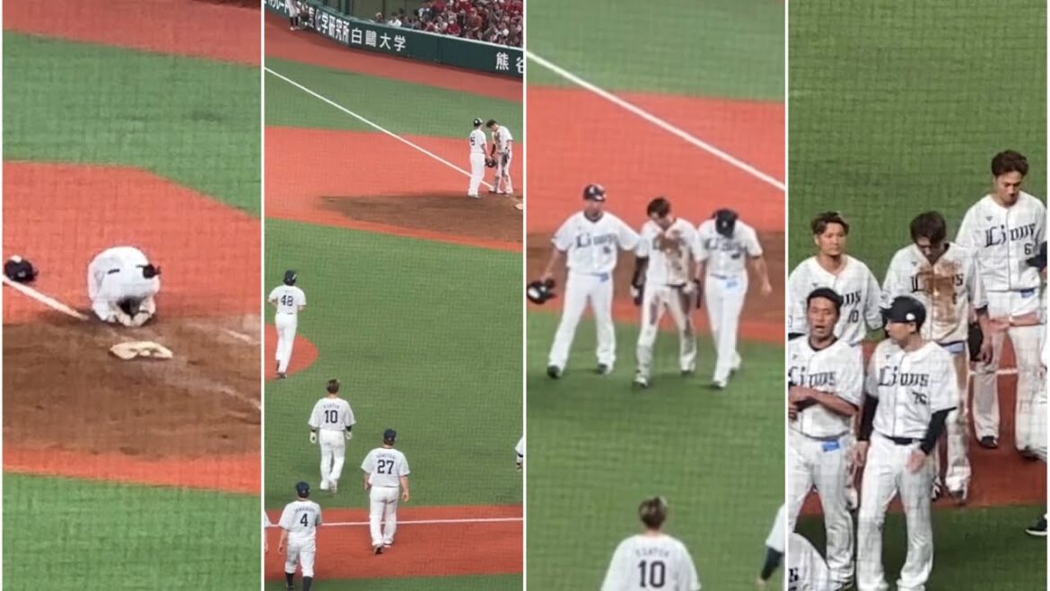 【53年ぶり】シーズン2度目の8連敗の瞬間…力投報われなかった今井が一塁で蹲る最後の打者 源田に真っ先に駆け寄る【西武1-2広島】2024/6/11 セパ交流戦13戦目 【53年ぶり】シーズン2度目の8連敗の瞬間…力投報われなかった今井が一塁で蹲る最後の打者 源田に真っ先に駆け寄る【西武1-2広島】2024/6/11 セパ交流戦13戦目