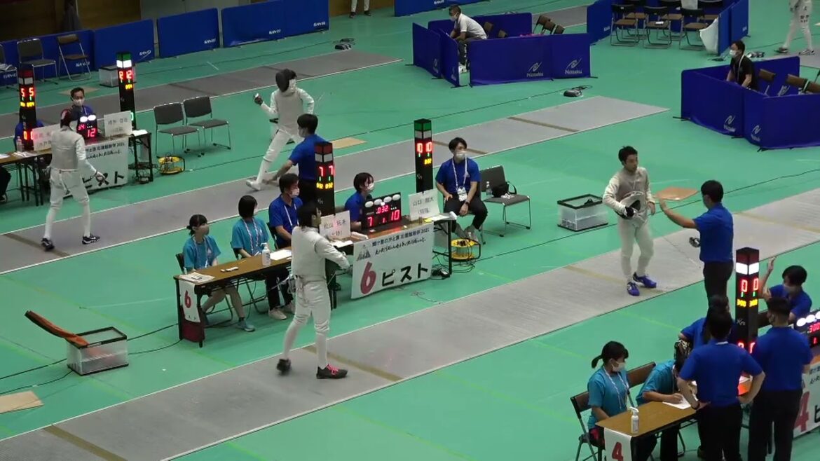 2021年IH フェンシング 男子 フルーレ 予選トーナメント1回戦 山口翔大 翔陽(熊本) vs 松山拓未 北陸(福井)