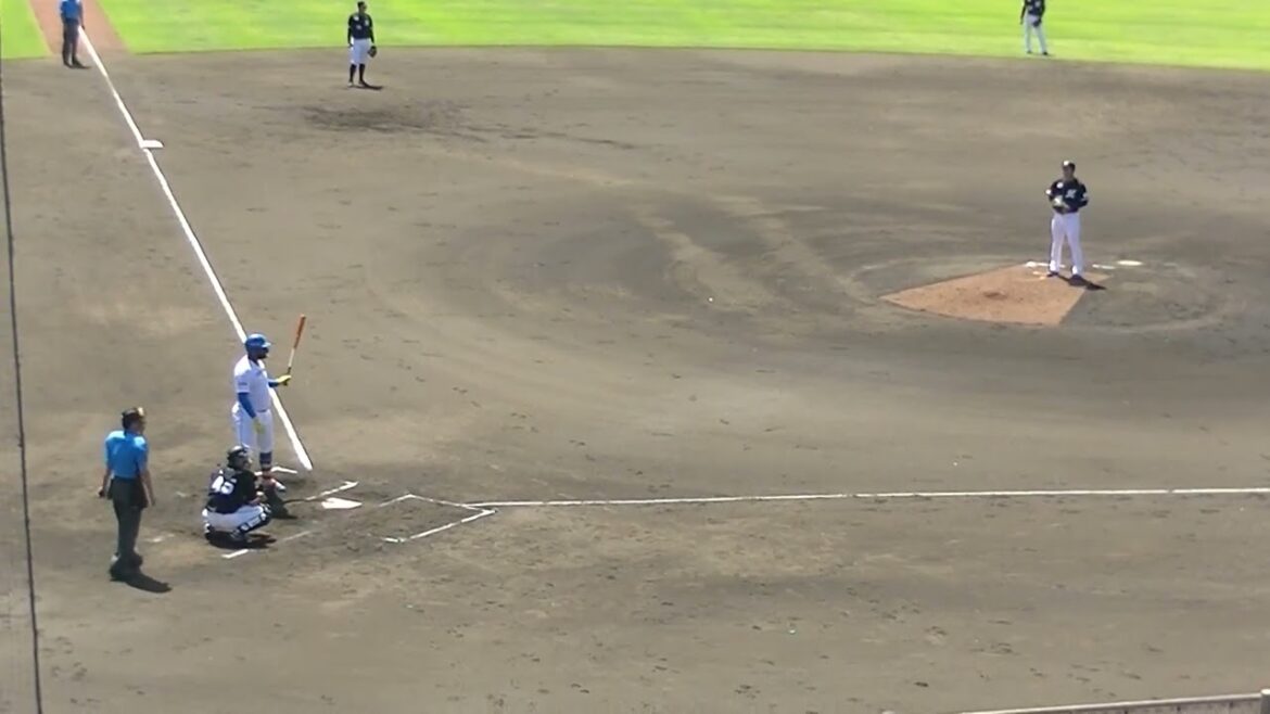 レイエスを見逃し三振に仕留めるロッテ中森俊介（2024年6月5日 日本ハムファイターズ 対 千葉ロッテマリーンズ イースタン公式）