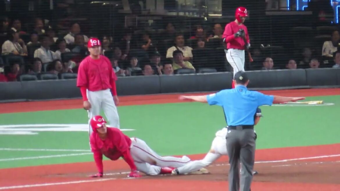 カープ 94佐藤啓介 気合いの一塁ヘッスラ👍️セーフティバント内野安打💪 カープ 94佐藤啓介 気合いの一塁ヘッスラ👍️セーフティバント内野安打💪