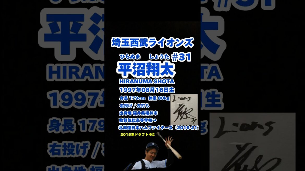 #08月16日生まれ #平沼翔太 #ひらぬましょうた #埼玉西武ライオンズ #baseball #shrots #敦賀気比 #名鑑 #プロ野球