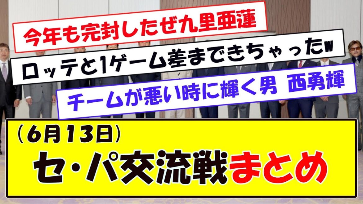 (６月１３日)セ・パ交流戦まとめ