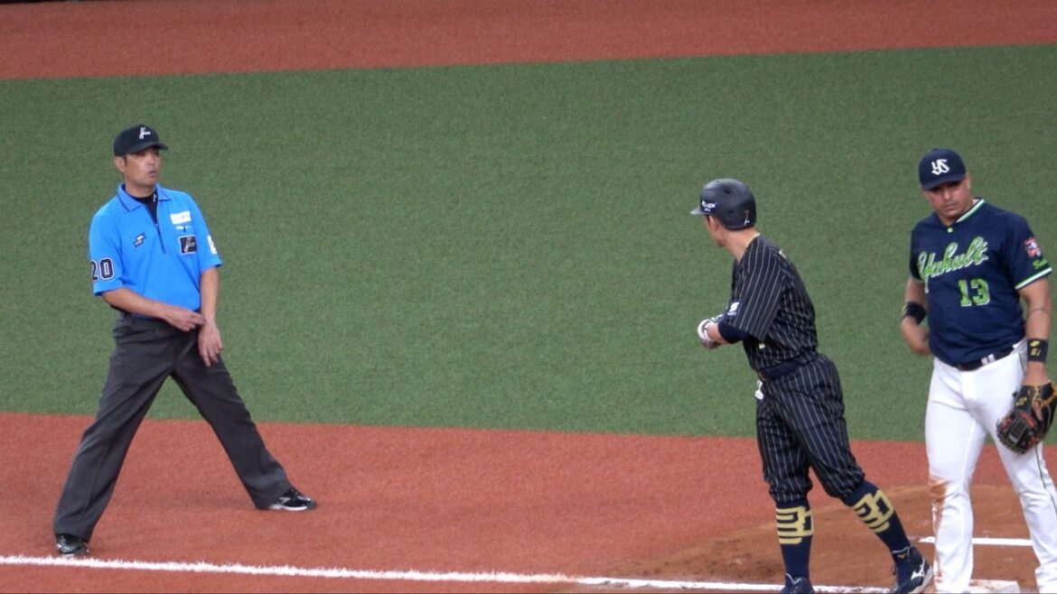 挨拶した一塁塁審が白井さんだと気づいて思わず二度見してしまう西川龍馬w