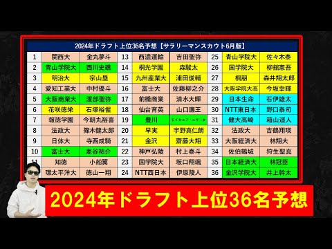 2024年ドラフト上位36名予想【サラリーマンスカウト版6月】 2024年ドラフト上位36名予想【サラリーマンスカウト版6月】