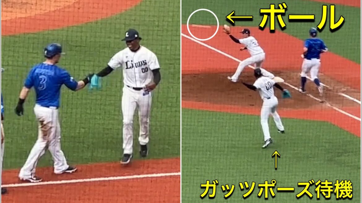 【今日もヤンが大活躍！】 1アウト満塁の大ピンチに軽やかに登場→筒香をゲッツーに仕留め、何故かオースティンとグータッチのジェフリー・ヤン 【西武vs DeNA】2024/6/16 セパ交流戦18戦目