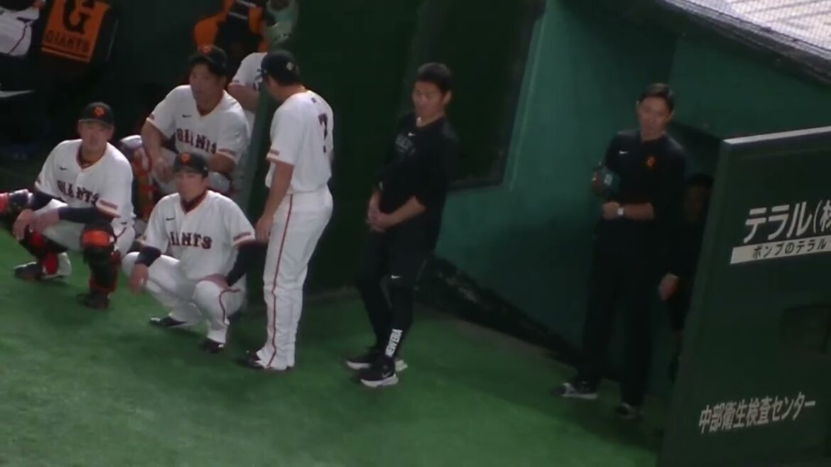 角中勝也と長野久義がオジさんトーク？腹を気にしてる？【読売ジャイアンツ対千葉ロッテマリーンズ2024年6月4日】