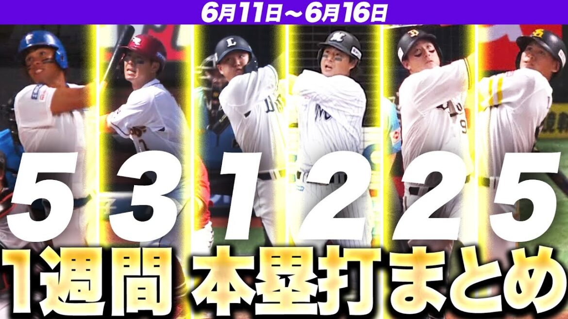 【6/11-6/16】本塁打“全18弾”まとめ【F5E3L1M2B2H5】
