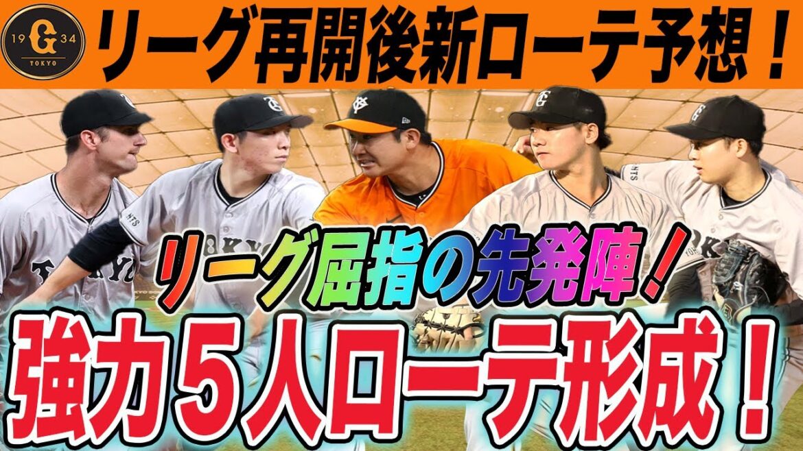 【巨人】リーグ戦再開後の再編ローテ予想！指標的にもリーグ最強のローテに！　読売ジャイアンツ