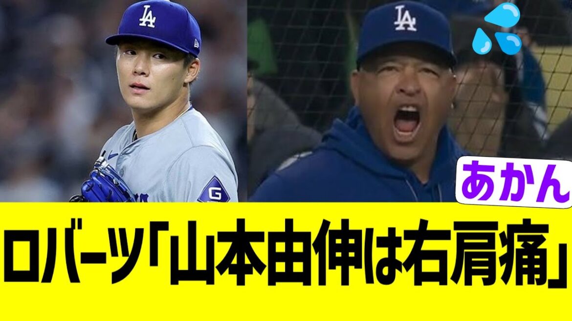 ロバーツ監督「山本由伸は右肩痛の炎症」ドジャース】