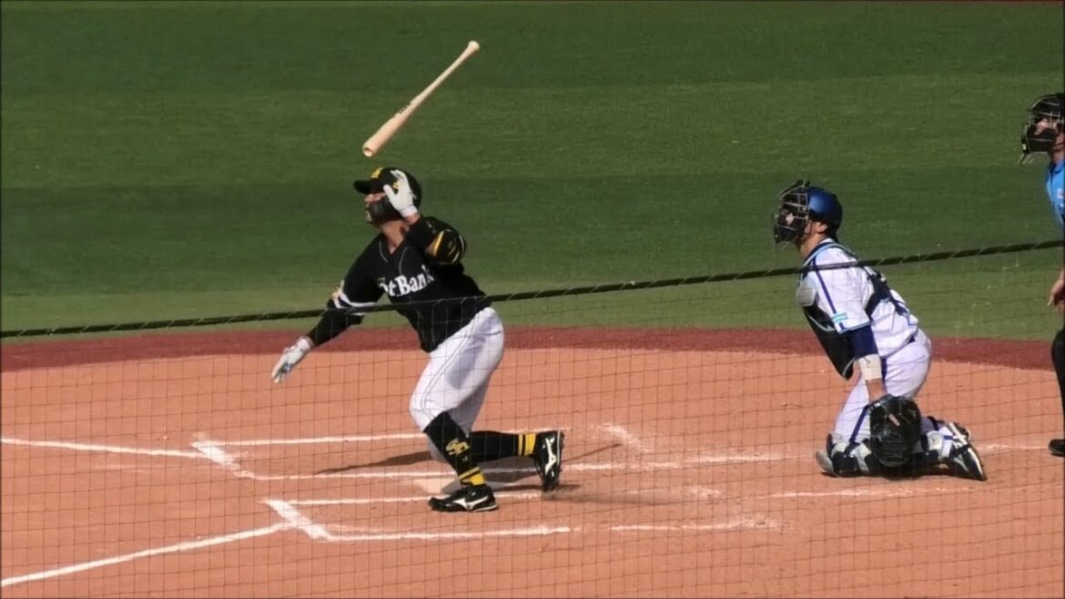 スロー付)ホークス 嶺井博希 古巣からホームラン(代打1号2ラン)！！バット投げ＆自回収～2024.6.8 横浜スタジアム