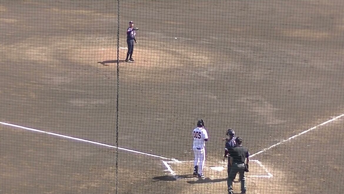 巨人 田上優弥を打ち取る千葉SS元ソフトバンク 岡本直也（読売ジャイアンツ対 千葉スカイセイラーズ2024年5月17日）