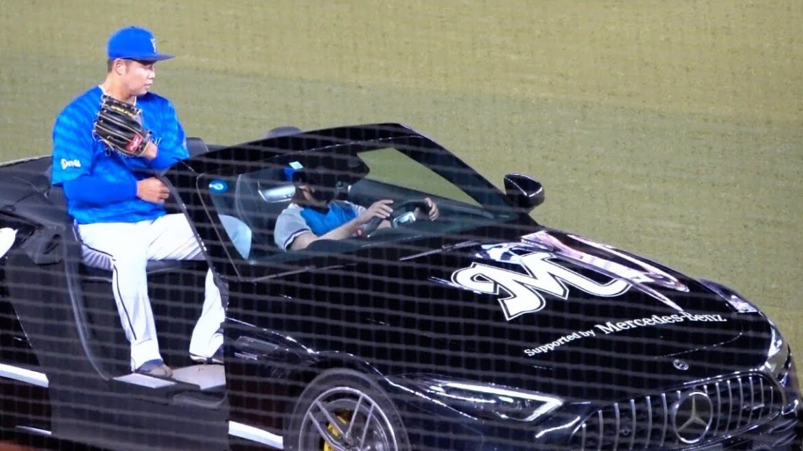 黒光りのメルセデス・ベンツに乗ってクローザー森原康平が登場！見事セーブで4連勝！2024/06/13 横浜DeNAベイスターズ ZOZOマリンスタジアム リリーフカー