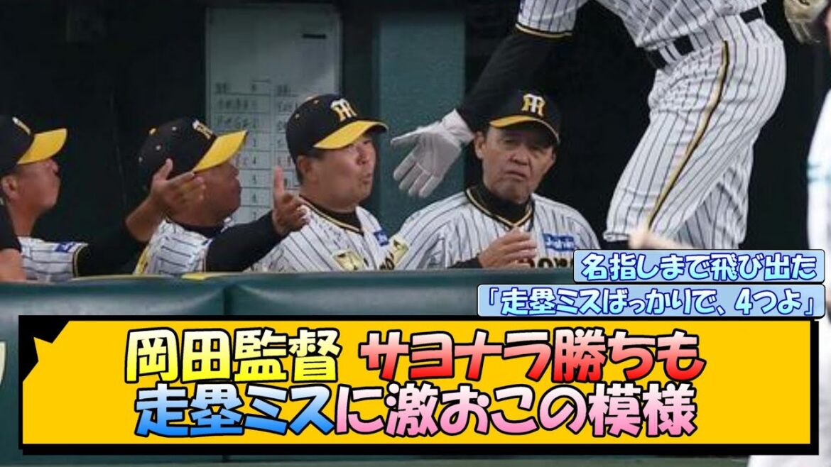 阪神・岡田監督 サヨナラ勝ちも走塁ミスに激おこの模様【なんJ/2ch/5ch/ネット 反応 まとめ/阪神タイガース/岡田監督】