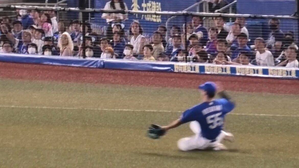 -2024.06.14-【NPB】６回裏 細川成也 スライディングキャッチの好プレイ！ 涌井を盛り立てる！ 中日ドラゴンズ（vs千葉ロッテ）