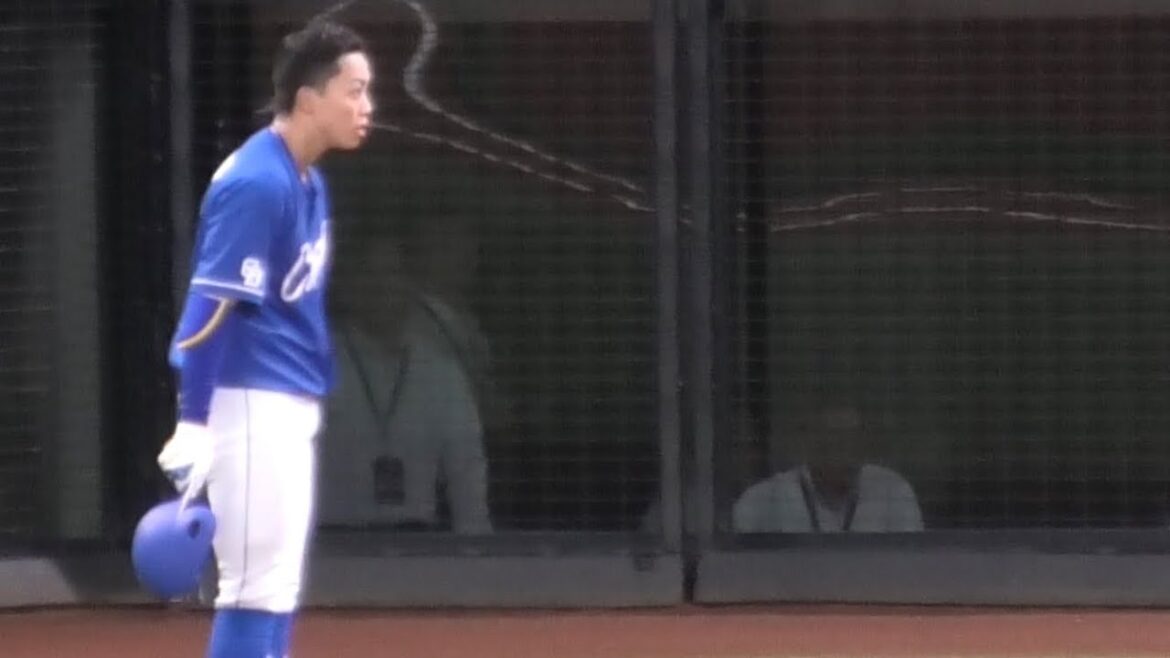 -2024.06.11-【NPB】４回表 岡林勇希 ベンチ強襲の打球を脱帽で即謝罪 中日ドラゴンズ（vs北海道日本ハム）