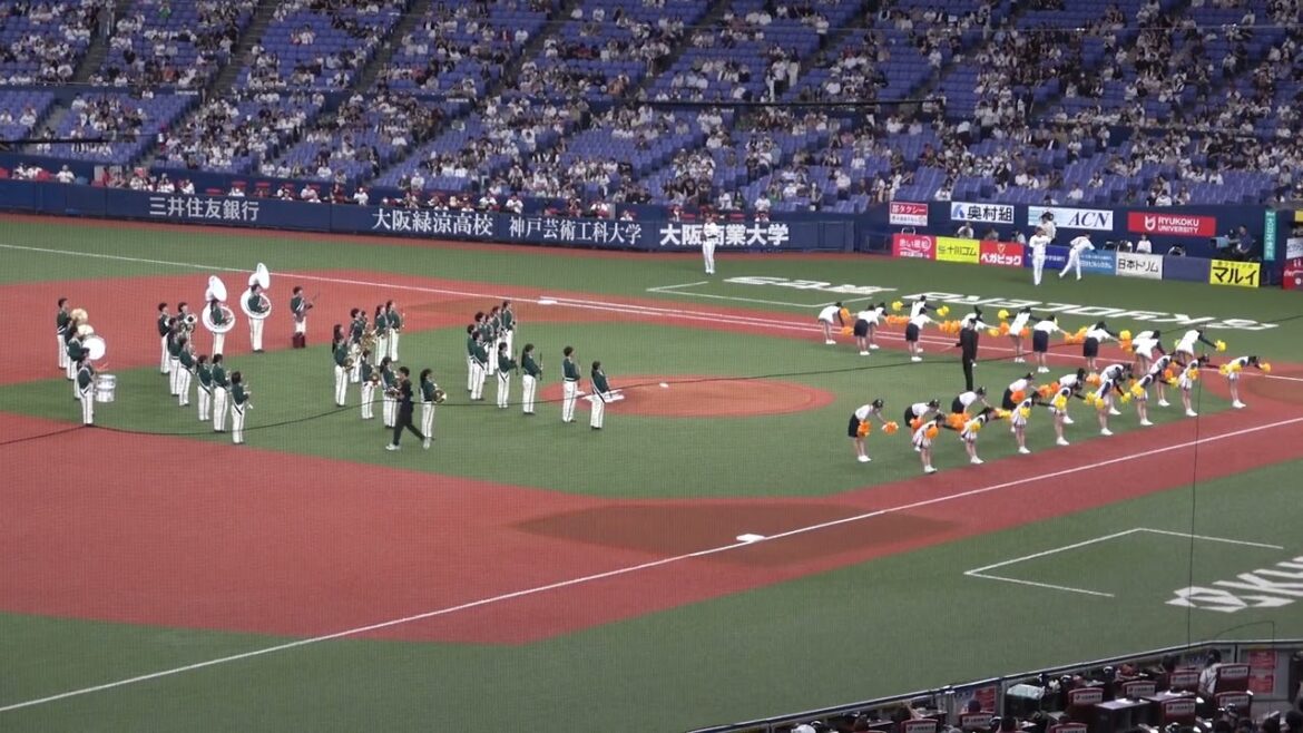 履正社高校の吹奏楽部とチアによるT-岡田の応援歌とかっせーパワプロ