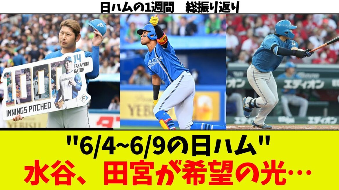 【日ハム一週間振り返り】北山復帰登板！しかしその後…　伊藤大海今季初黒星…　鈴木健矢粘投も…　4時間33分の熱闘制す！　金村好投も先発初勝利逃す…　加藤7回無失点投球！　5/28~6/2一挙振り返り！