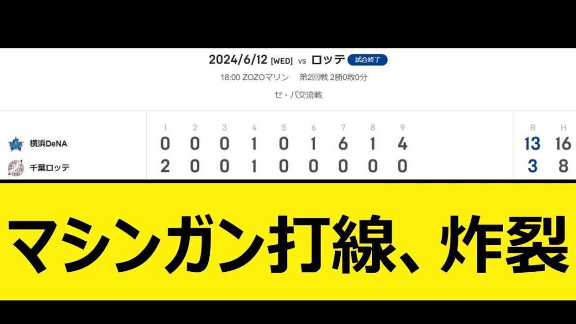 ベイスターズ、マシンガン打線が炸裂【プロ野球、なんJ、なんG反応】【2ch、5chまとめ】【横浜DeNAベイスターズ、横浜ベイスターズ、横浜、DeNA】 ベイスターズ、マシンガン打線が炸裂【プロ野球、なんJ、なんG反応】【2ch、5chまとめ】【横浜DeNAベイスターズ、横浜ベイスターズ、横浜、DeNA】