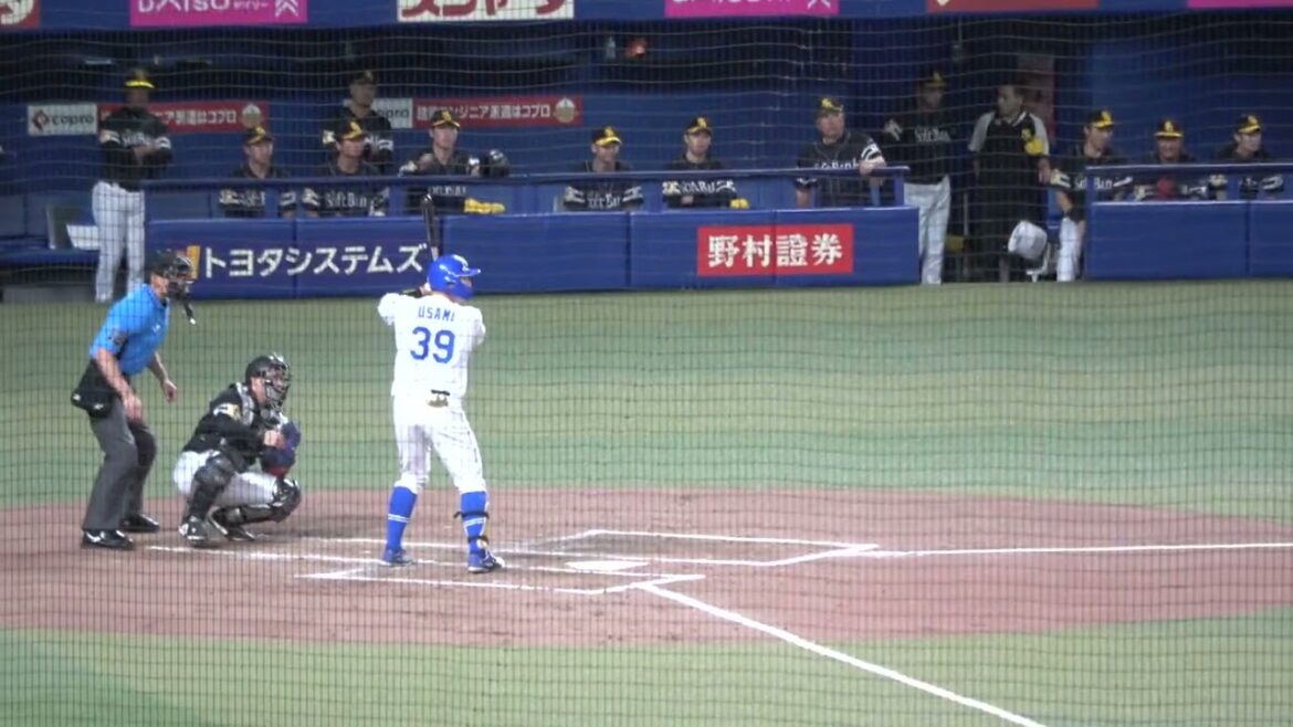中日ドラゴンズ 宇佐見真吾選手 第1打席 センターフライ VS 福岡ソフトバンクホークス 2024/6/6