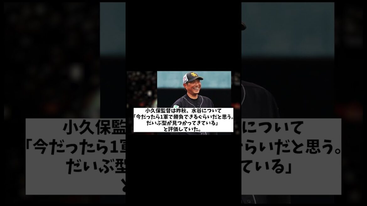 小久保監督　日ハムの水谷舜を称賛!!【野球情報】【2ch 5ch】【なんJ なんG反応】