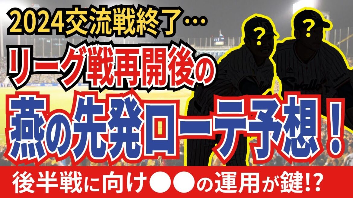 【ヤクルト先発ローテ予想】リーグ戦再開後の先発運用を考察！〇〇の運用が鍵に⁉︎