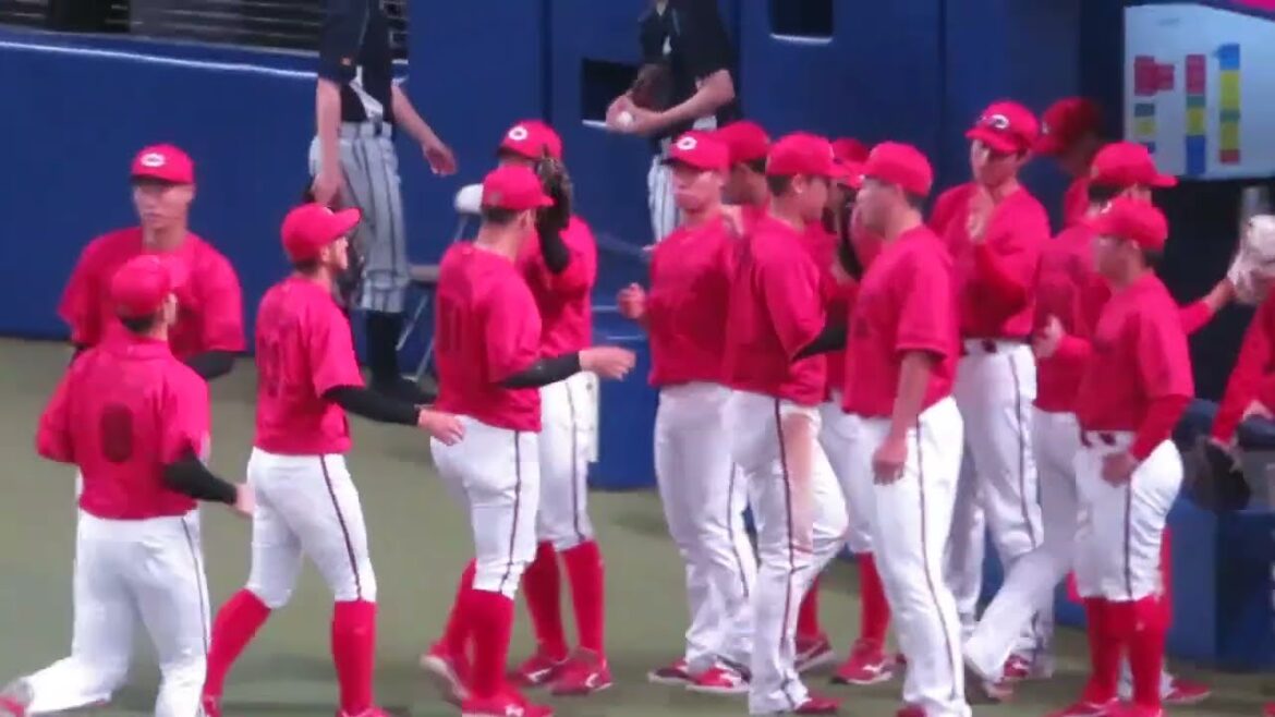 カープ玉村2回ピンチ💦　1アウト、1️⃣、2️⃣塁をゲッツーで切り抜けた❗