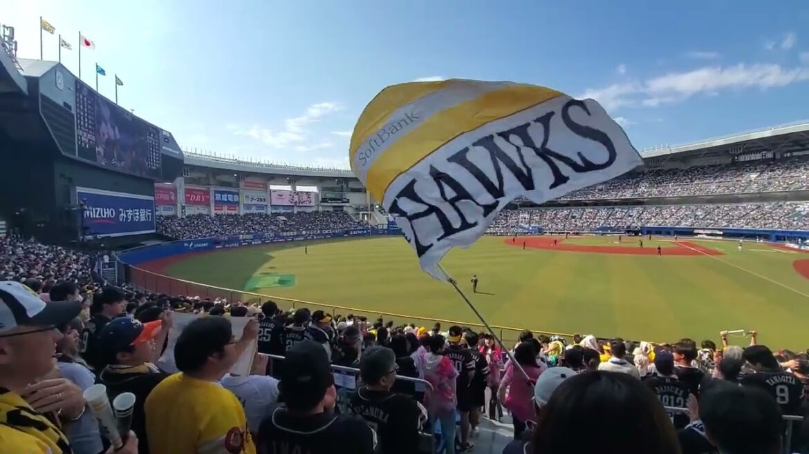20240525　大迫力！福岡ソフトバンクホークス　6回表　攻撃前の3連@ZOZOﾏﾘﾝｽﾀｼﾞｱﾑ･外野ﾚﾌﾄ