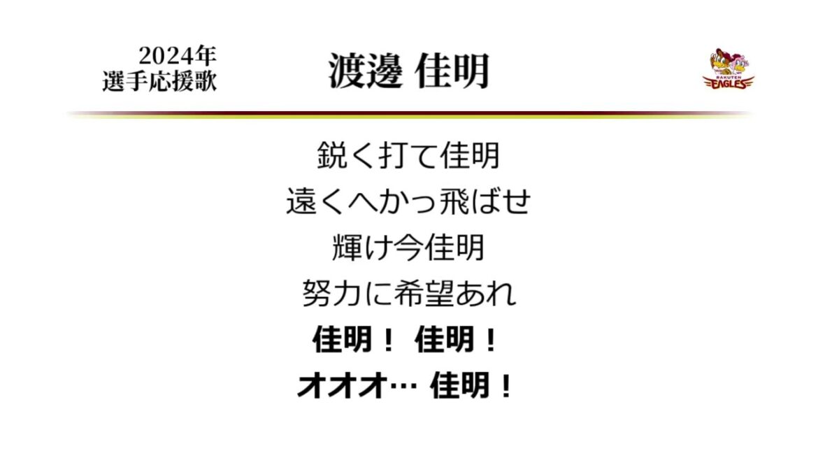 東北楽天ゴールデンイーグルス 渡邊佳明 応援歌 [MIDI]