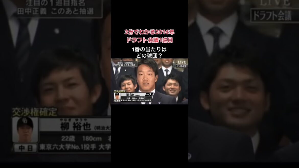 3分で解る2016年　ドラフト会議1巡目