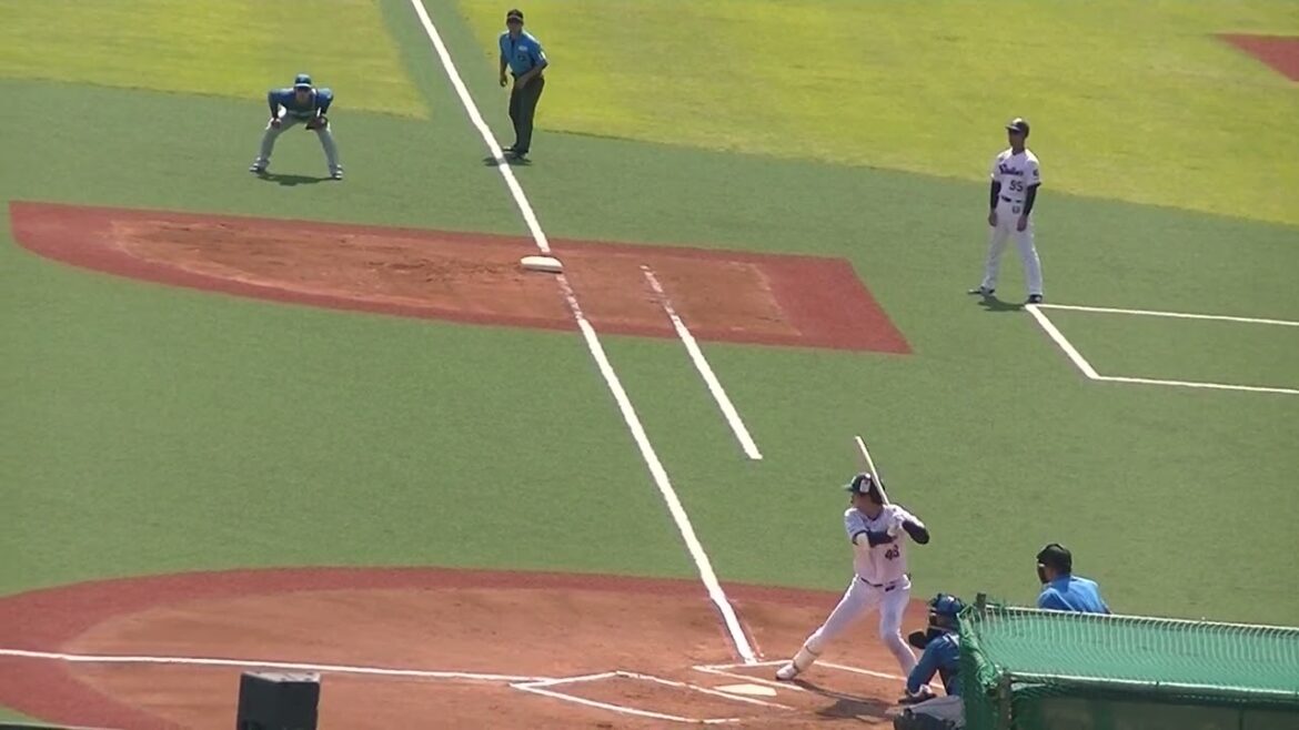 太田賢吾ファーストゴロ 丁寧にキャッチする福田光輝（2024年6月14日 ヤクルトスワローズ対 日本ハムファイターズ）