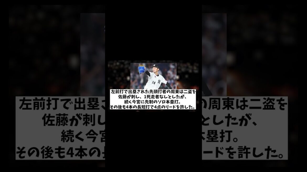 ロッテ・小島和哉　逝く・・・【野球情報】【2ch 5ch】【なんJ なんG反応】