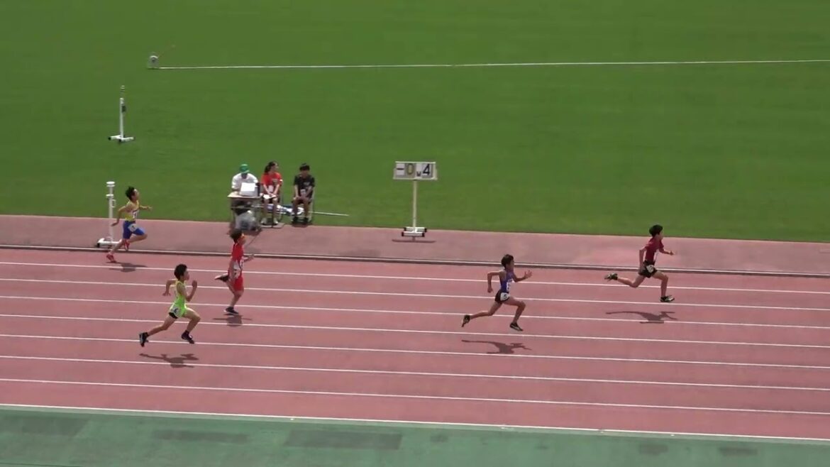 20240623102303宮崎県学童6男100ｍ予選1組 藤田 琉聖6(WAVE宮崎)13"04