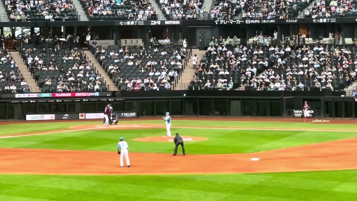不気味な空気に変わる楽天の応援歌と河野竜生の完璧なピッチャー返しキャッチ