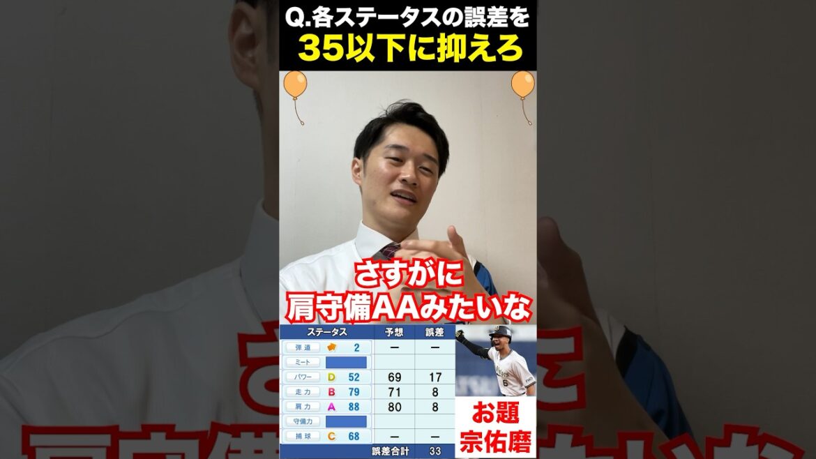 パワプロパーセントバルーン #宗佑磨 #プロ野球 #クイズ #パーセントバルーン