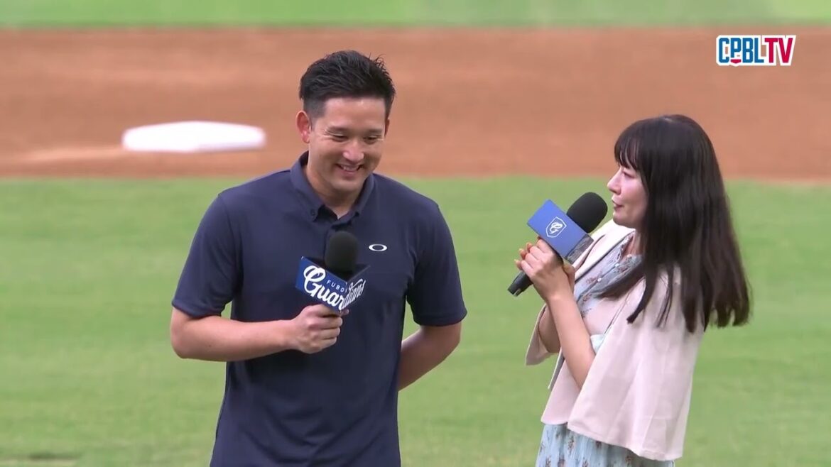 06/15 台鋼 VS 富邦 賽前，人氣球星杉谷拳士，為富邦主場開出好球