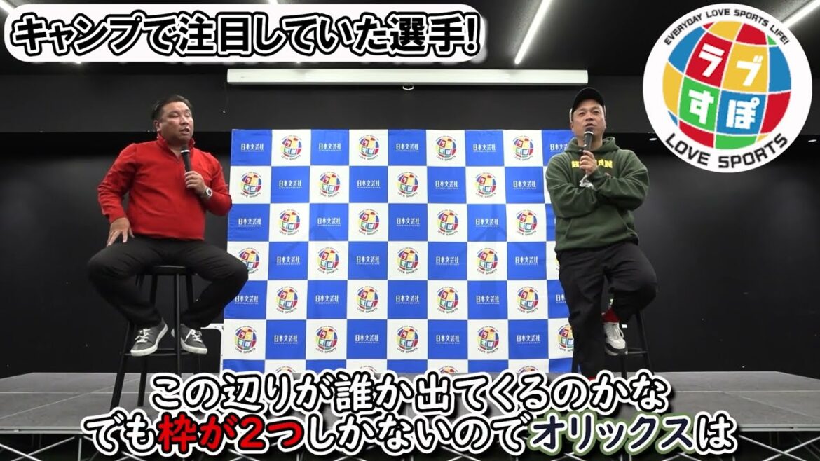 キャンプで目に留まったオリックスの若手ピッチャー5人とは!?【球界一のエンターテイナー・里崎智也ラブすぽトークショー】 キャンプで目に留まったオリックスの若手ピッチャー5人とは!?【球界一のエンターテイナー・里崎智也ラブすぽトークショー】