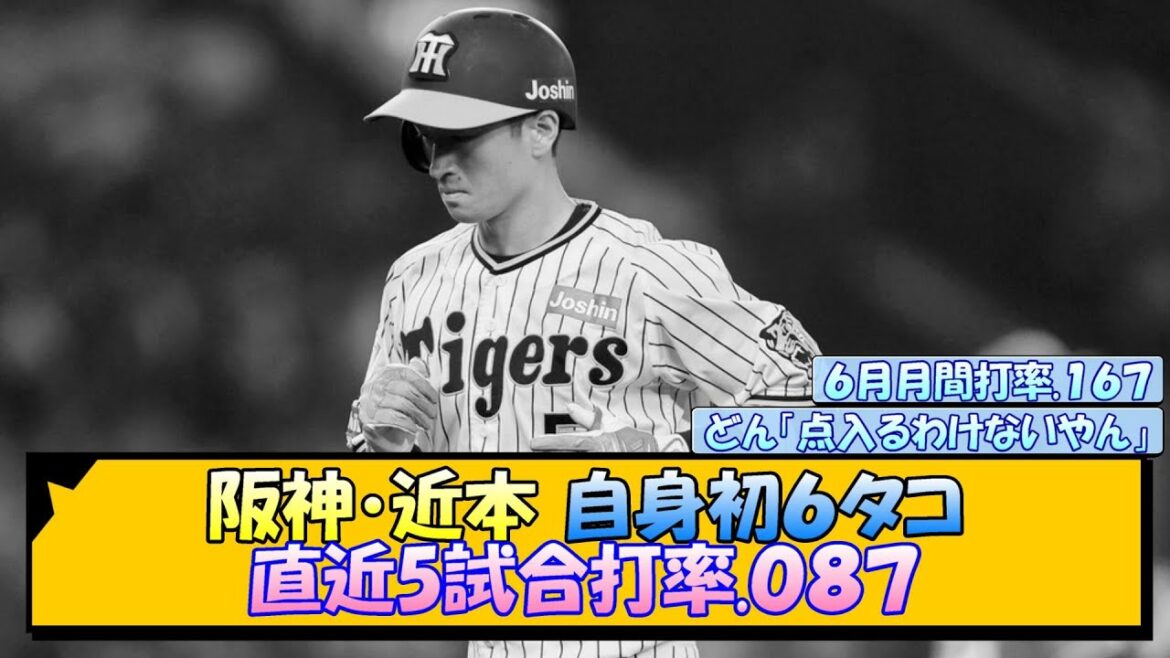 阪神・近本 自身初６タコ 直近５試合打率.０８７【なんJ/2ch/5ch/ネット 反応 まとめ/阪神タイガース/岡田監督/近本光司】