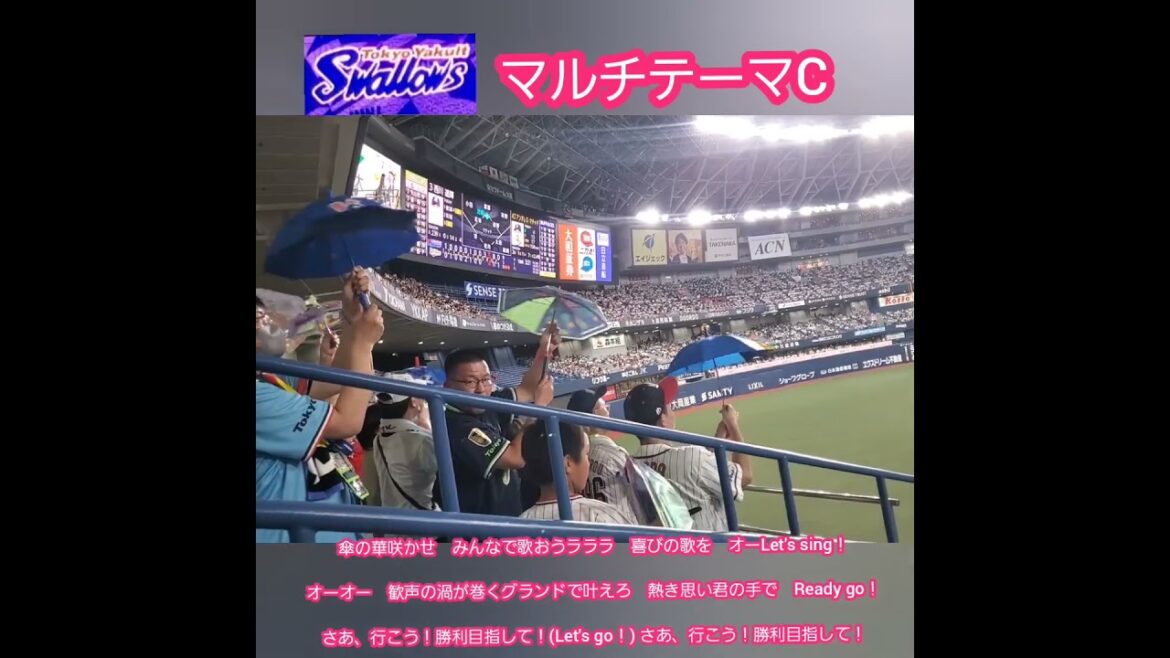 20240616　歌詞付き！得点後に流れる傘まわし♪【マルチテーマC】東京ﾔｸﾙﾄｽﾜﾛｰｽﾞ　#shorts@京ｾﾗﾄﾞｰﾑ大阪･ﾚﾌﾄ外野下段 日本生命ｾ･ﾊﾟ交流戦