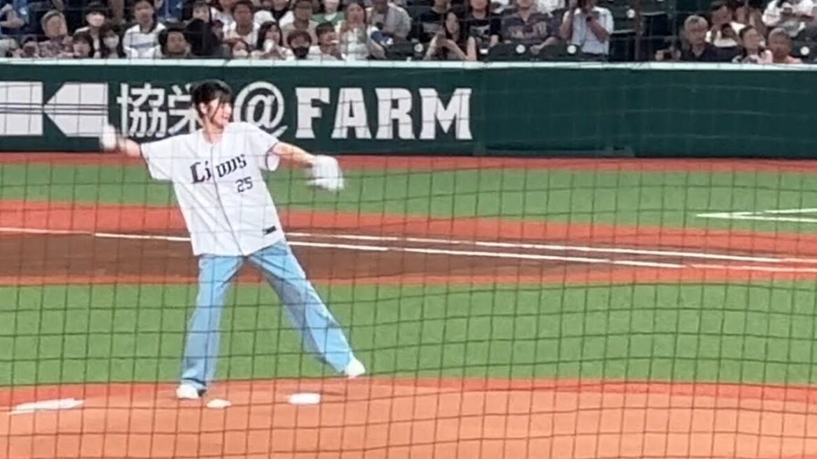 声優 駒形友梨さんセレモニアルピッチ【西武vs 日本ハム】2024/6/25