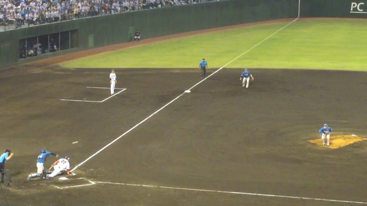 日本ハム 田宮裕涼 盗塁阻止でナイスプレー　鈴木将平は盗塁失敗　西武 vs 日本ハム　2024年6月26日(水) 県営大宮球場