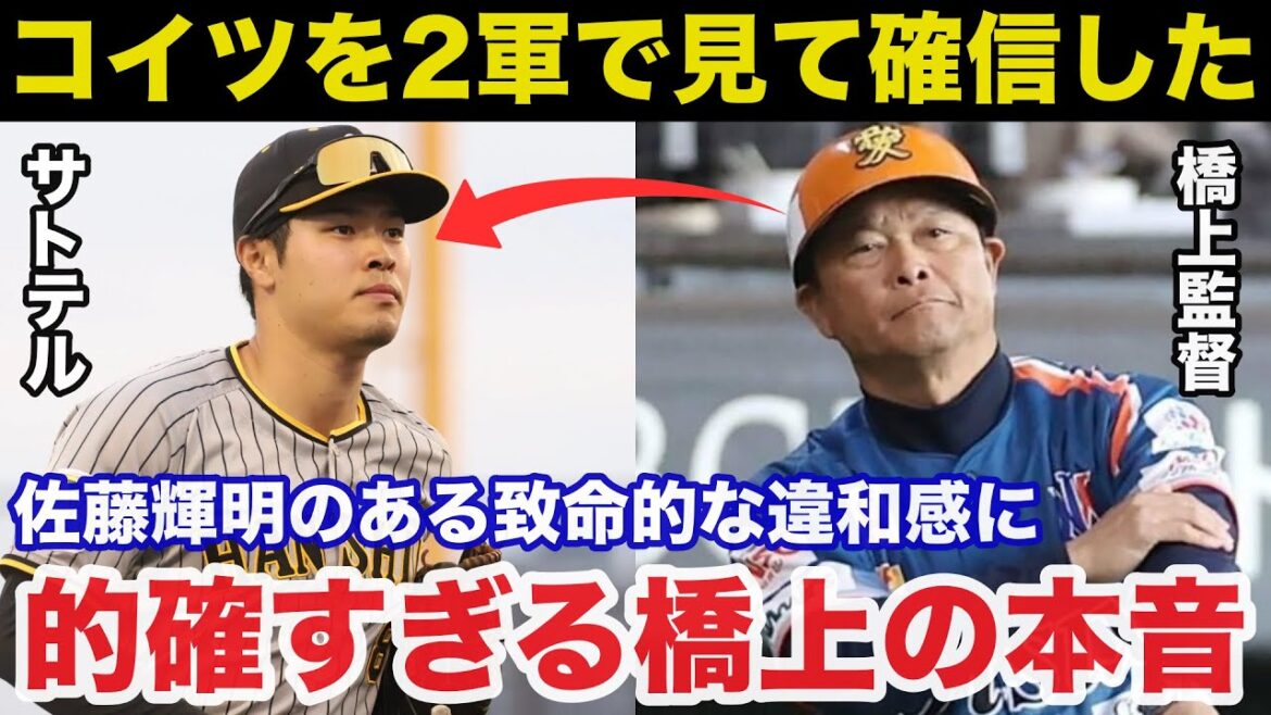 阪神.佐藤輝明のある致命的な違和感にオイシックス橋上監督が放った本音が的確すぎると話題に【阪神タイガース】 阪神.佐藤輝明のある致命的な違和感にオイシックス橋上監督が放った本音が的確すぎると話題に【阪神タイガース】