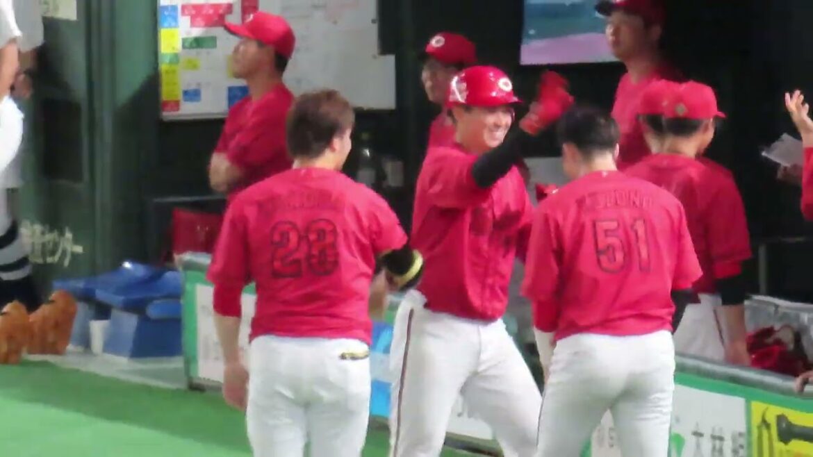 5回　堂林翔太カープビジター外野席へ先制のソロホームラン❗(動画途中ですいませんf(^_^;)