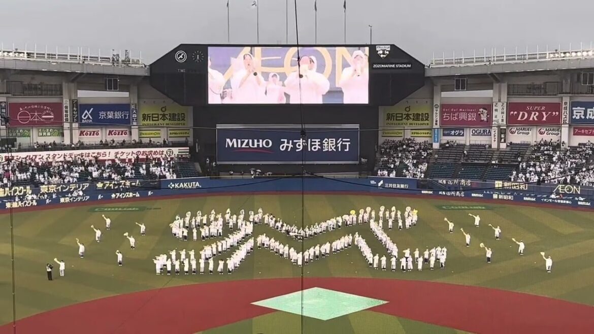 20240628千葉ロッテマリーンズ市立習志野高等学校の試合前の演奏披露