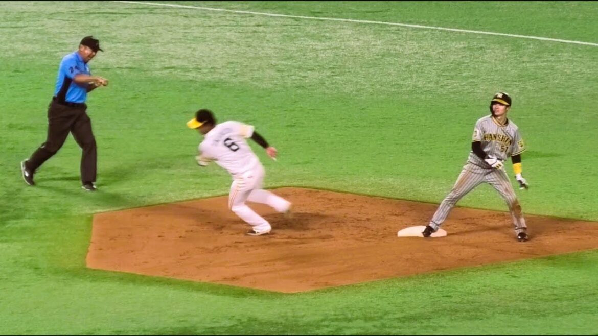 スロー付:(松本裕樹の速球)＋(甲斐キャノン)＝(三振ゲッツー確定！)＝(気持ちイイ塁審のジャッジ)＝ (最速でベンチに戻る今宮健太) 2024.6.14