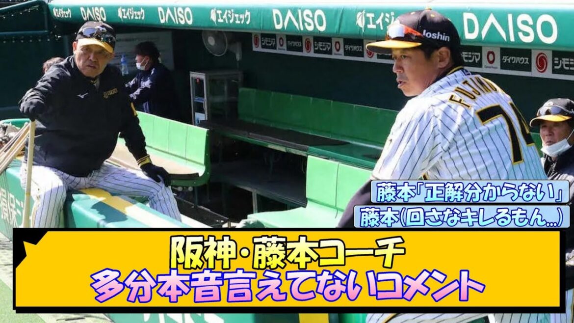 阪神・藤本コーチ 多分本音言えてないコメント【なんJ/2ch/5ch/ネット 反応 まとめ/阪神タイガース/岡田監督】