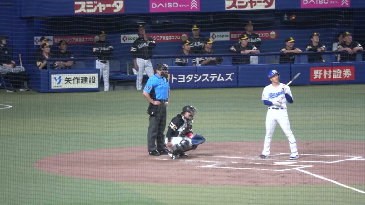 中日ドラゴンズ 柳裕也選手 第1打席 ファーストゴロ VS 福岡ソフトバンクホークス 2024/6/6