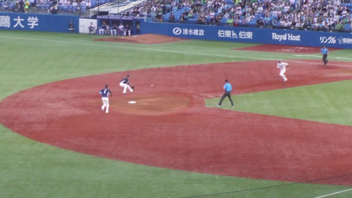西武 外崎修汰のトスによる463のダブルプレー　ヤクルト vs 西武　2024年6月4日(火)　神宮球場